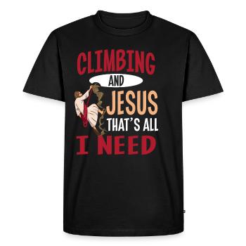 Quota de grimpeur pour un alpiniste - T-shirt Premium bio Homme - noir - Devant - Nico (187cm)