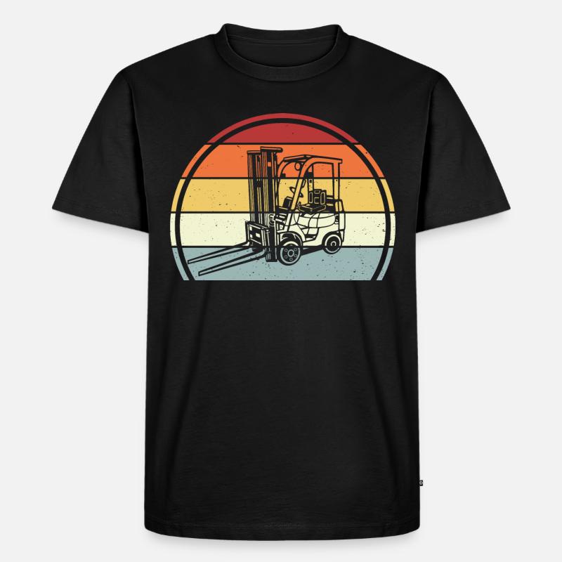 Gabelstapler Stapler - Männer Premium Bio T-Shirt - Schwarz