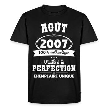 18th Birthday - August 2007 Perfection - Men's Premium Organic T-Shirt - black - Front - Nico (187cm)