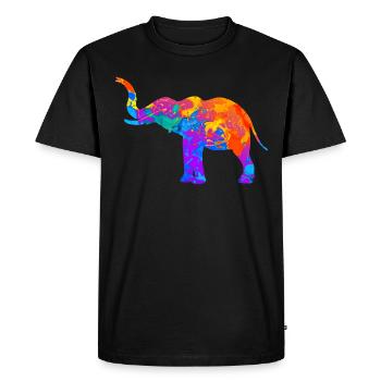 Elephant Elephant Silhouette Gift - Men's Premium Organic T-Shirt - black - Front - Nico (187cm)