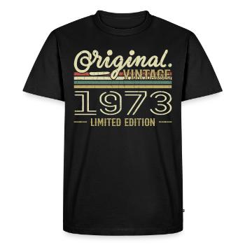 1973 Retro Birthday 1973 Original 1973 Vintage - Men's Premium Organic T-Shirt - black - Front - Nico (187cm)