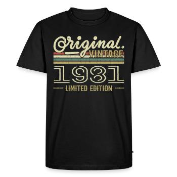 1981 Retro Birthday 1981 Original 1981 Vintage - Men's Premium Organic T-Shirt - black - Front - Nico (187cm)