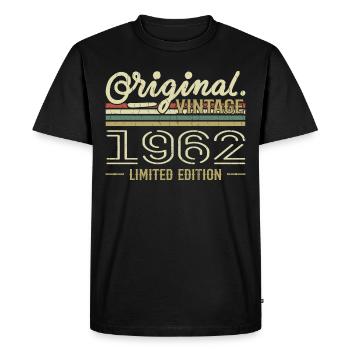 1962 Retro Birthday 1962 Original 1962 Vintage - Men's Premium Organic T-Shirt - black - Front - Nico (187cm)