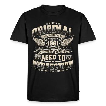Vintage 1961 Vintage Rétro Cadeau d’anniversaire - T-shirt Premium bio Homme - noir - Devant - Nico (187cm)