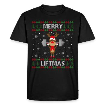 Joyeux Liftmas - T-shirt Premium bio Homme - noir - Devant - Nico (187cm)