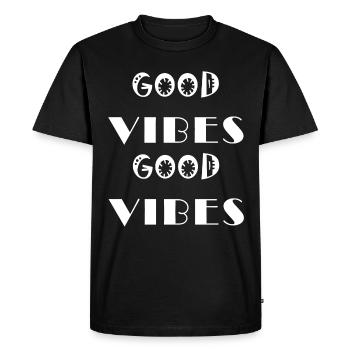 Good Vibes - Bonne humeur, joie de vivre et été - T-shirt Premium bio Homme - noir - Devant - Nico (187cm)