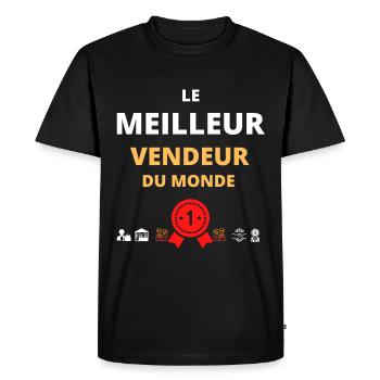 LE MEILLEUR VENDEUR - T-shirt Premium bio Homme - noir - Devant - Nico (187cm)