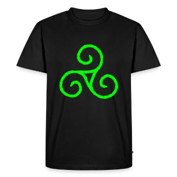 Celtic symbol Triskele Triple Spiral - Men's Premium Organic T-Shirt - black - Front - Nico (187cm)