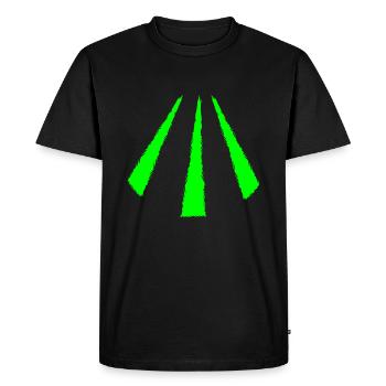 Symbole celtique Awen vert - T-shirt Premium bio Homme - noir - Devant - Nico (187cm)