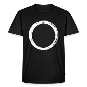 Icône cercle brosse nouvelle variante design blanc - T-shirt Premium bio Homme - noir - Devant - Nico (187cm)