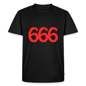 Symbole du numéro 666 - T-shirt Premium bio Homme - noir - Devant - Nico (187cm)
