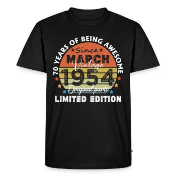 70 Years Old Made In 1954 Vintage March 1954 - T-shirt Premium bio Homme - noir - Devant - Nico (187cm)