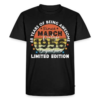 68 Years Old Made In 1956 Vintage March 1956 - T-shirt Premium bio Homme - noir - Devant - Nico (187cm)