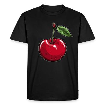 Red Cherry Cherry - Men's Premium Organic T-Shirt - black - Front - Nico (187cm)