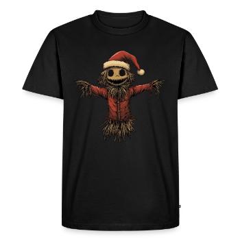 Funny Christmas Scarecrow - Men's Premium Organic T-Shirt - black - Front - Nico (187cm)