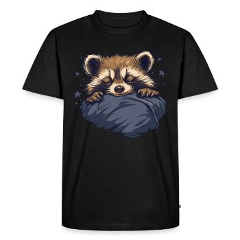raton laveur rêveur - T-shirt Premium bio Homme - noir - Devant - Nico (187cm)