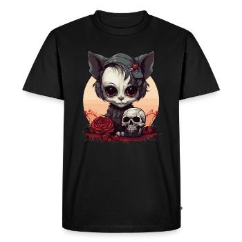Mignon Chaton Gothique Emo - T-shirt Premium bio Homme - noir - Devant - Nico (187cm)