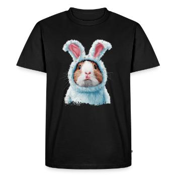 Cochon d’Inde en costume de lapin - T-shirt Premium bio Homme - noir - Devant - Nico (187cm)