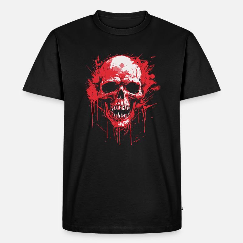 Schädel - Männer Premium Bio T-Shirt - Schwarz