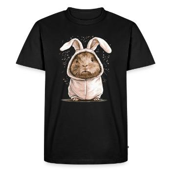 Cochon d’Inde en costume de lapin - T-shirt Premium bio Homme - noir - Devant - Nico (187cm)