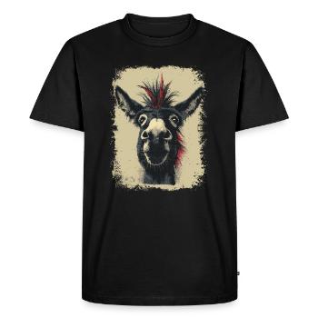 Funny donkey - Men's Premium Organic T-Shirt - black - Front - Nico (187cm)