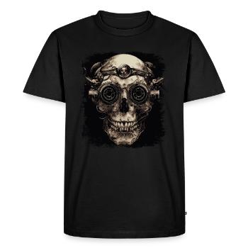 Steampunk Zombie Skull - Men's Premium Organic T-Shirt - black - Front - Nico (187cm)