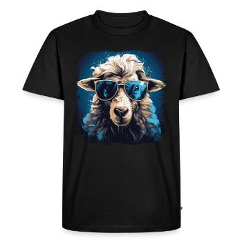 Cool sheep with sunglasses - Men's Premium Organic T-Shirt - black - Front - Nico (187cm)