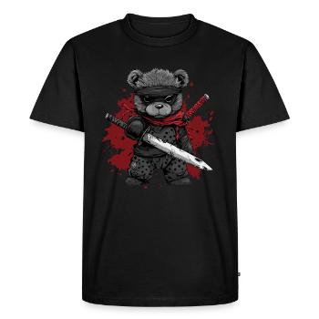 Ours en peluche ninja - T-shirt Premium bio Homme - noir - Devant - Nico (187cm)
