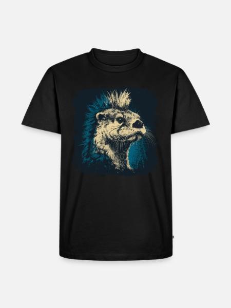 Fischotter Punkrock - Männer Premium Bio T-Shirt - Schwarz