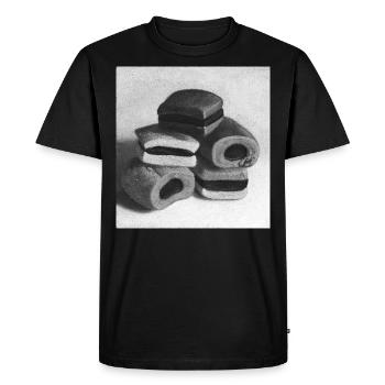 réglisse - T-shirt Premium bio Homme - noir - Devant - Nico (187cm)