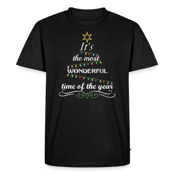 Its The Most Wonderful Time Of The Year, Xmas - Men's Premium Organic T-Shirt - black - Front - Nico (187cm)
