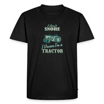 Bulldog, I dream im a tractor, Traktor, Trecker - Men's Premium Organic T-Shirt - black - Front - Nico (187cm)