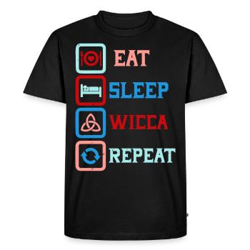 Wiccan sorcière Wicca païen Pagan - T-shirt Premium bio Homme - noir - Devant - Nico (187cm)