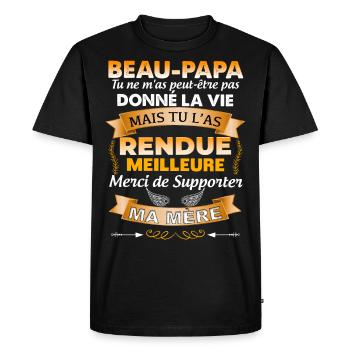 Beau papa parfait, idée cadeau famille - T-shirt Premium bio Homme - noir - Devant - Nico (187cm)