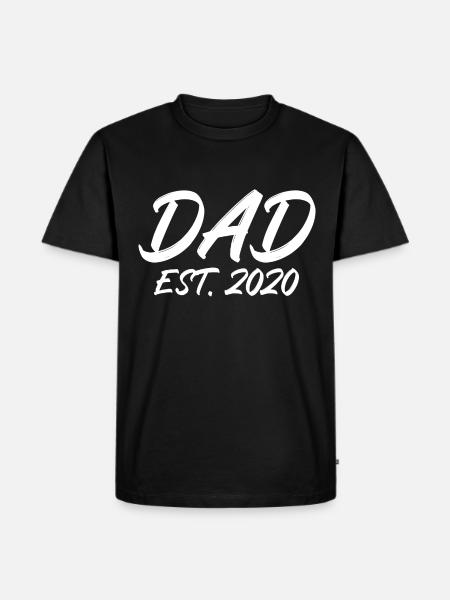 Dad est 2020 - Männer Premium Bio T-Shirt - Schwarz