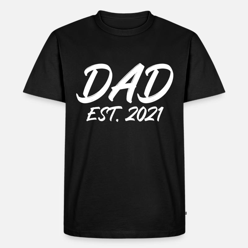 Dad est 2021 - Männer Premium Bio T-Shirt - Schwarz