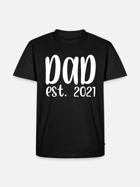 Dad est 2021 - Men's Premium Organic T-Shirt - black