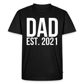 Papa est 2021 - T-shirt Premium bio Homme - noir - Devant - Nico (187cm)