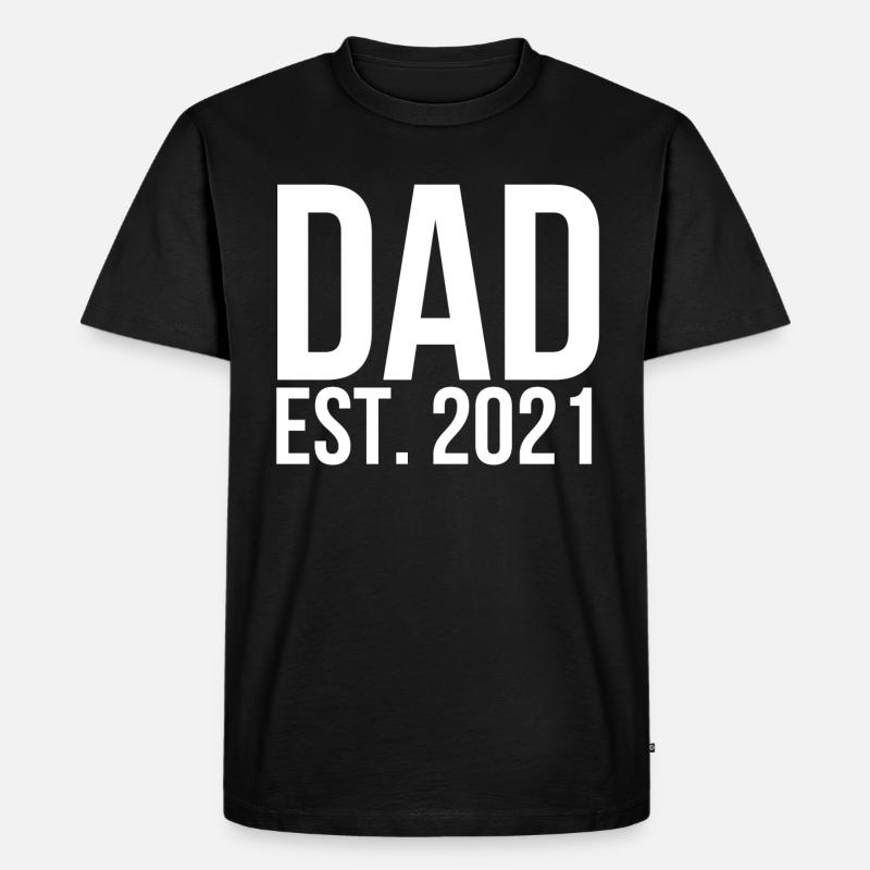Dad est 2021 - Männer Premium Bio T-Shirt - Schwarz