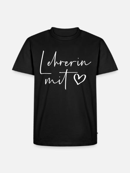 Lehrerin mit Herz - Männer Premium Bio T-Shirt - Schwarz