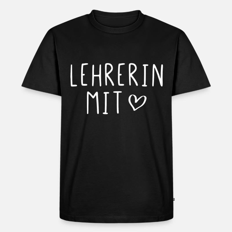 Lehrerin mit Herz - Männer Premium Bio T-Shirt - Schwarz
