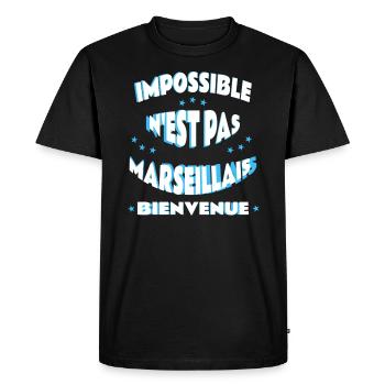 Impossible n'est pas marseillais - T-shirt Premium bio Homme - noir - Devant - Nico (187cm)
