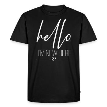 Bonjour dans le nouveau ici - T-shirt Premium bio Homme - noir - Devant - Nico (187cm)