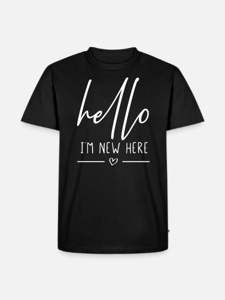 Hello in the new here - Men's Premium Organic T-Shirt - black