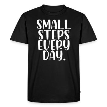 Des petits pas chaque jour - T-shirt Premium bio Homme - noir - Devant - Nico (187cm)