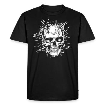 Crâne de style bande dessinée cool - T-shirt Premium bio Homme - noir - Devant - Nico (187cm)