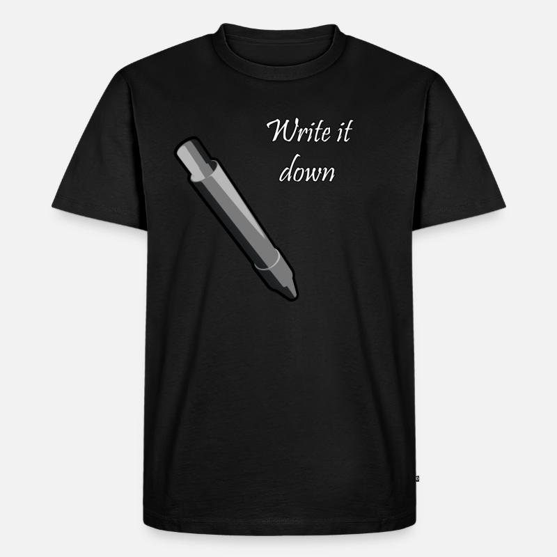 Write it Down - Männer Premium Bio T-Shirt - Schwarz