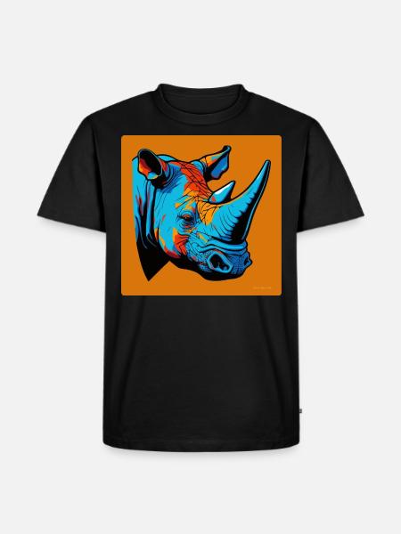 Glorieux Rhino en Pop Art - T-shirt Premium bio Homme - noir