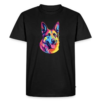 Chien de berger - T-shirt Premium bio Homme - noir - Devant - Nico (187cm)