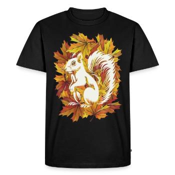 Écureuil d’automne - T-shirt Premium bio Homme - noir - Devant - Nico (187cm)